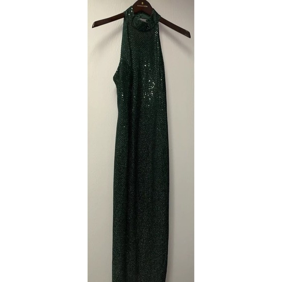 Roberta di Camerino Dresses & Skirts - Roberta Green Sequin Maxi Sheath Dress Halter Neck 80s/90s Vintage Size 7/8 Glam